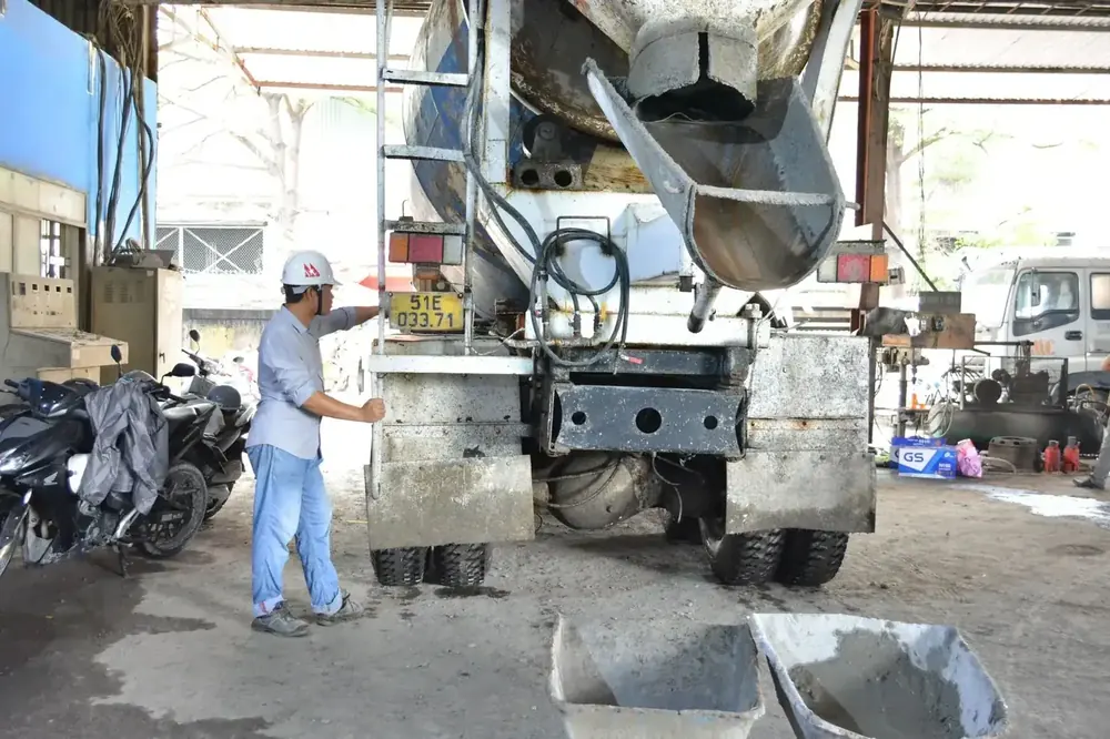 Technician inspecting equipment for service and repair